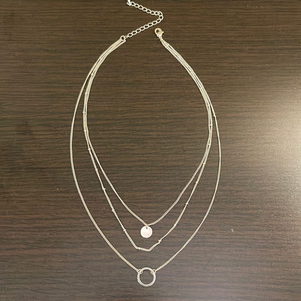 Layered Simple Silver Necklace